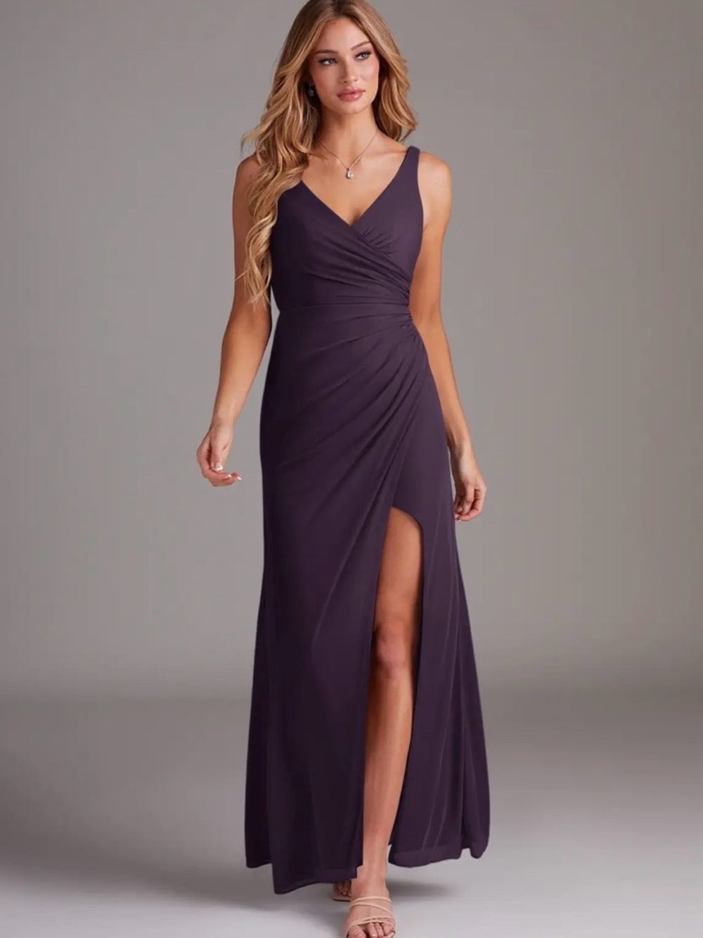 Azazie LEANDRA Bridesmaid Dress - Has not been altered! Colour: Plum. - Picture 1 of 6